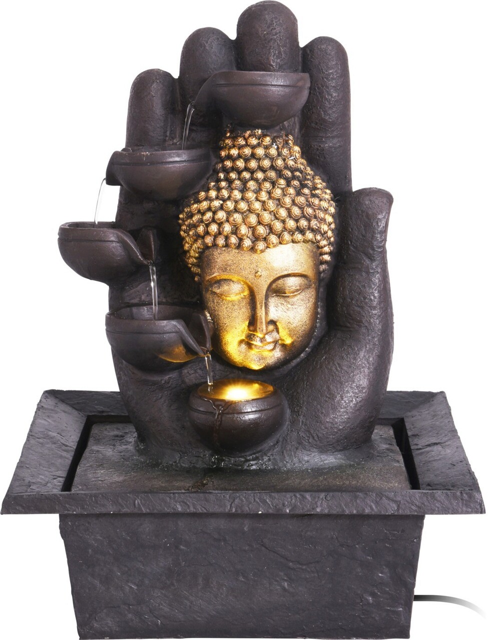 Fantana decorativa Buddha, 30x24x40 cm, poliston - imagine 3